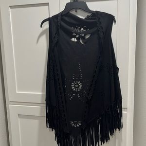Bundle and Save Black Fringe suede vest